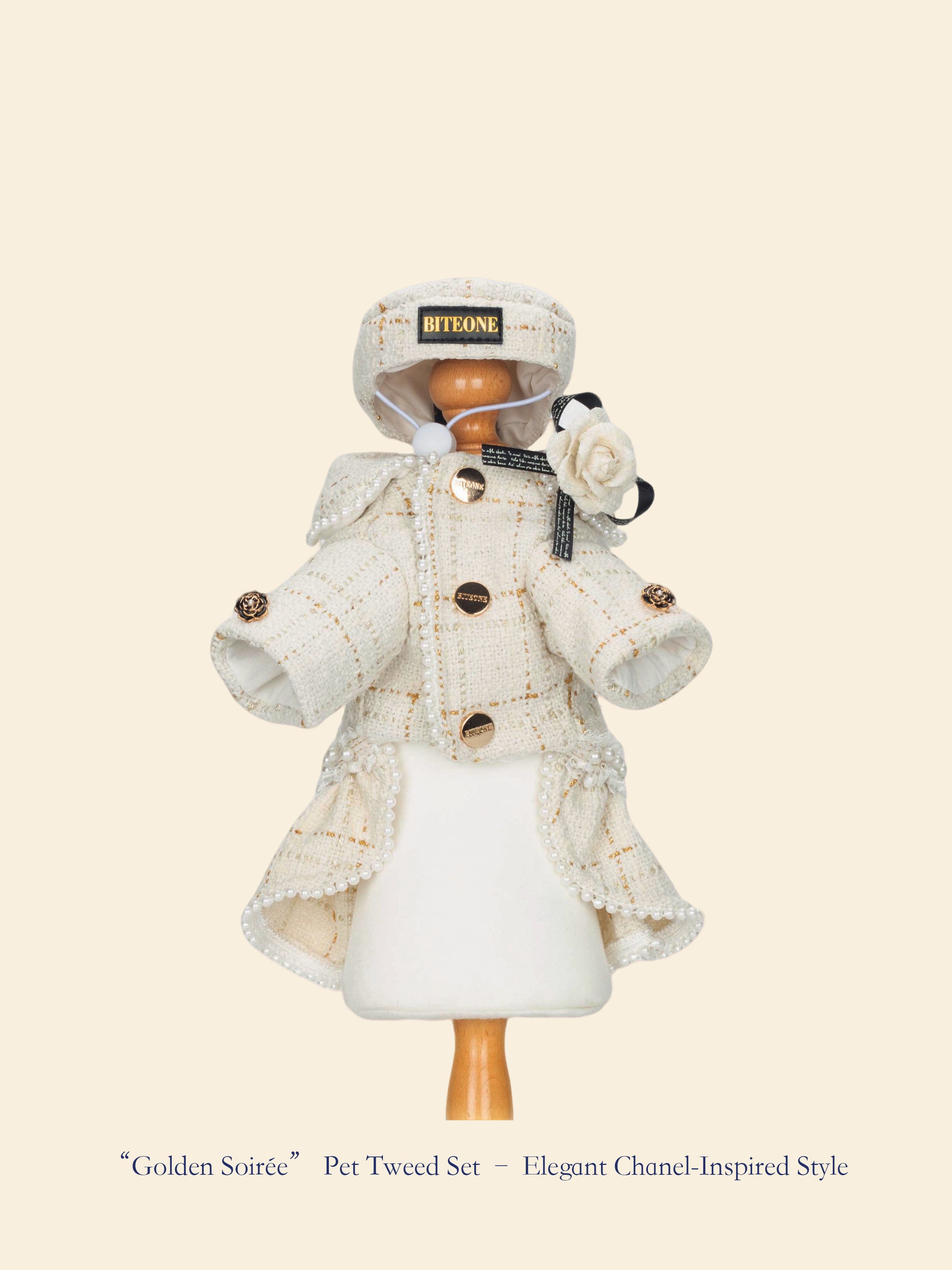 Gilded Evening Chanel-Inspired Pet Outfit