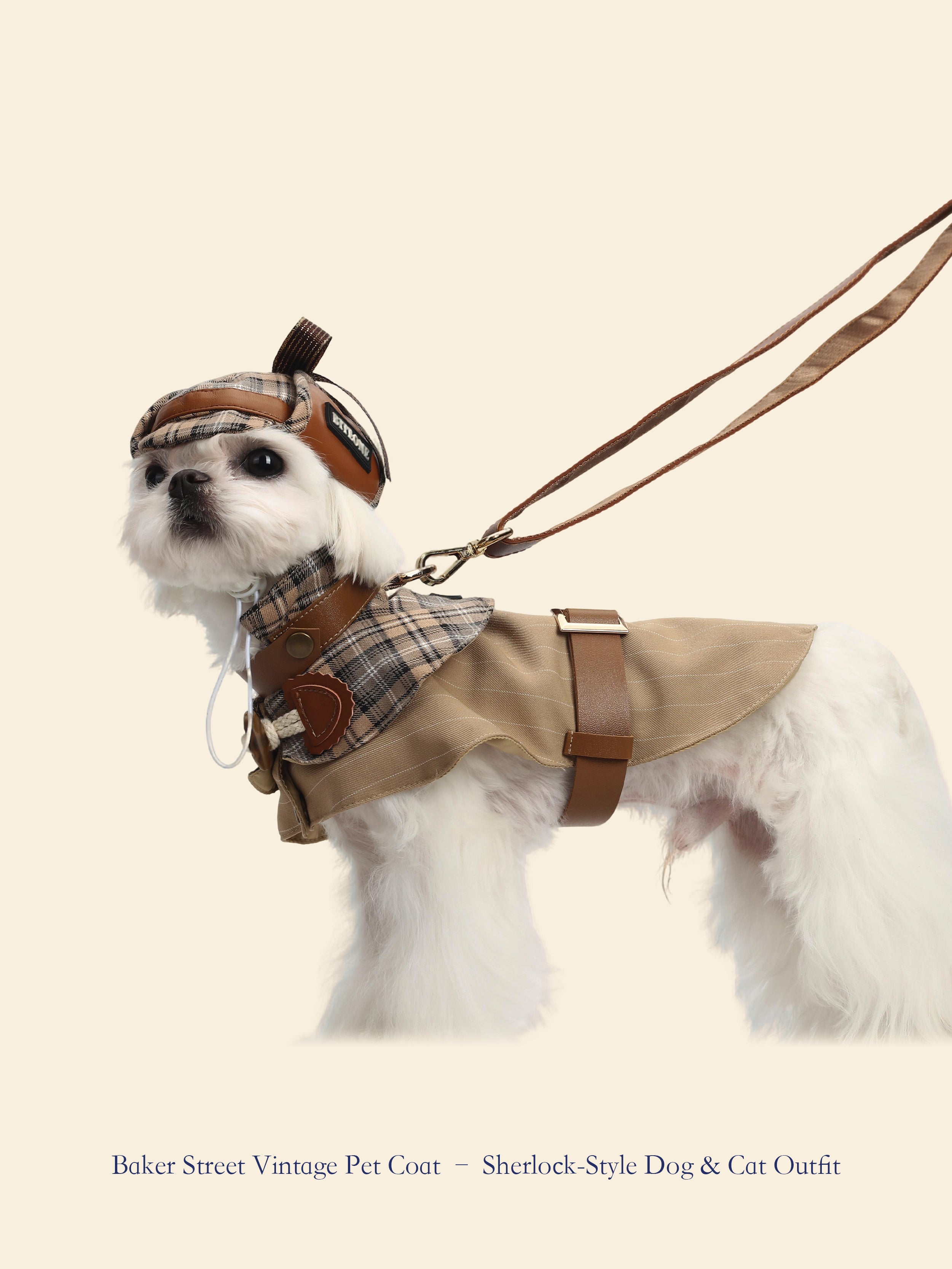 Baker Street Detective-Style Pet Trench Coat