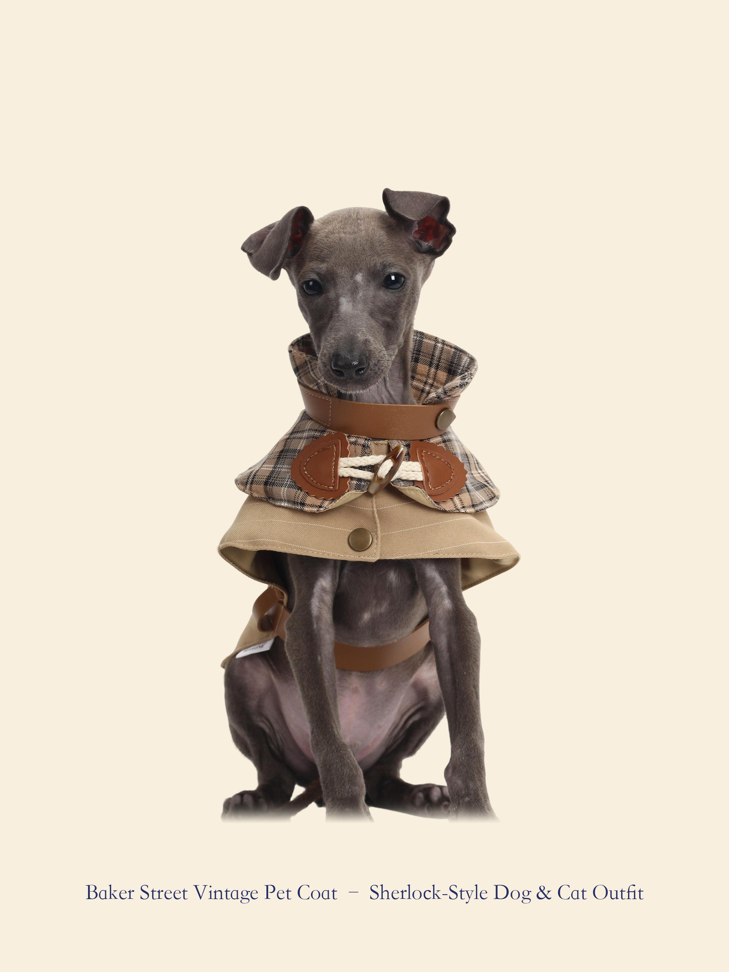 Baker Street Detective-Style Pet Trench Coat