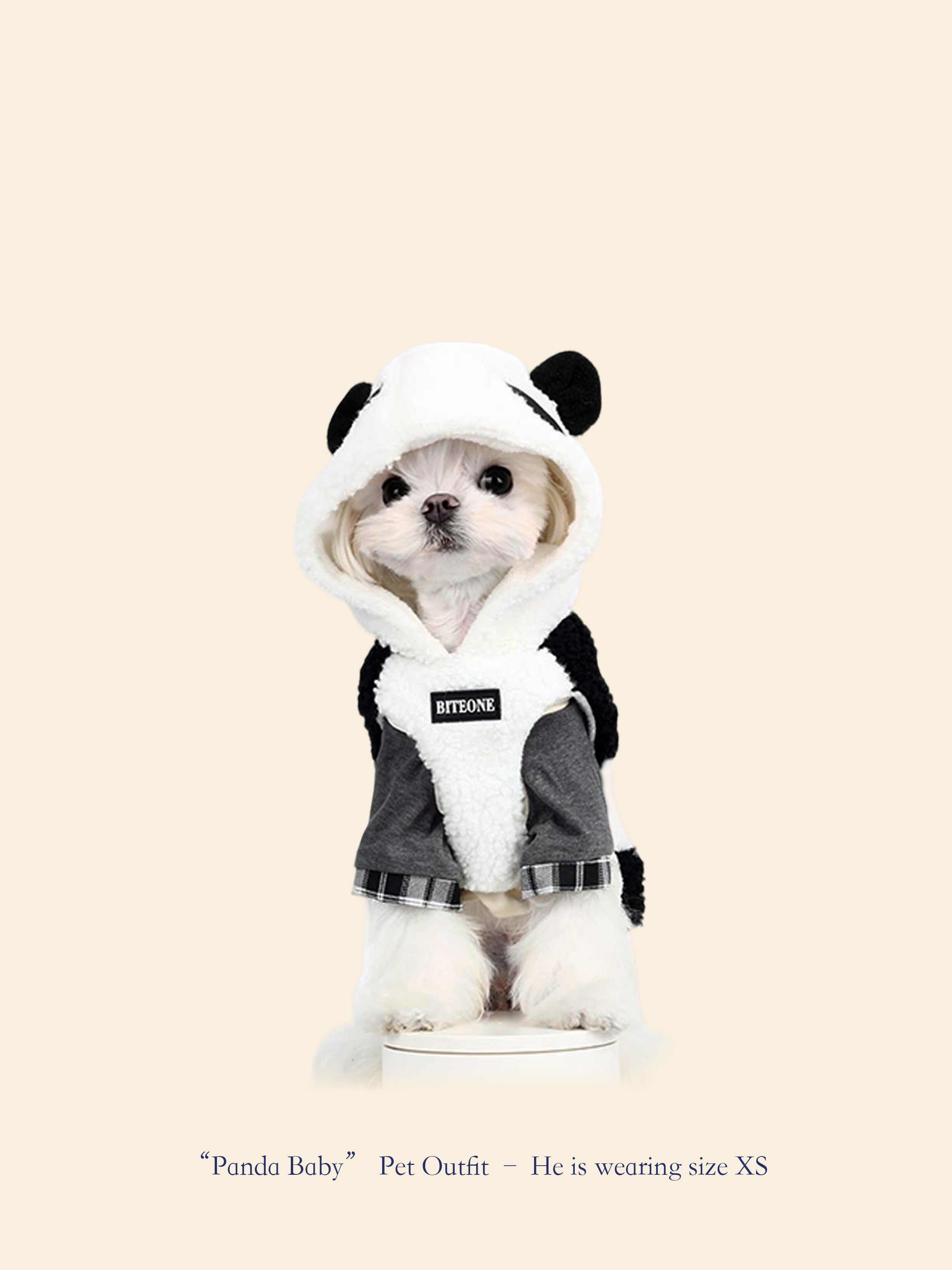 Panda-Style Woolen Pet Trench Coat