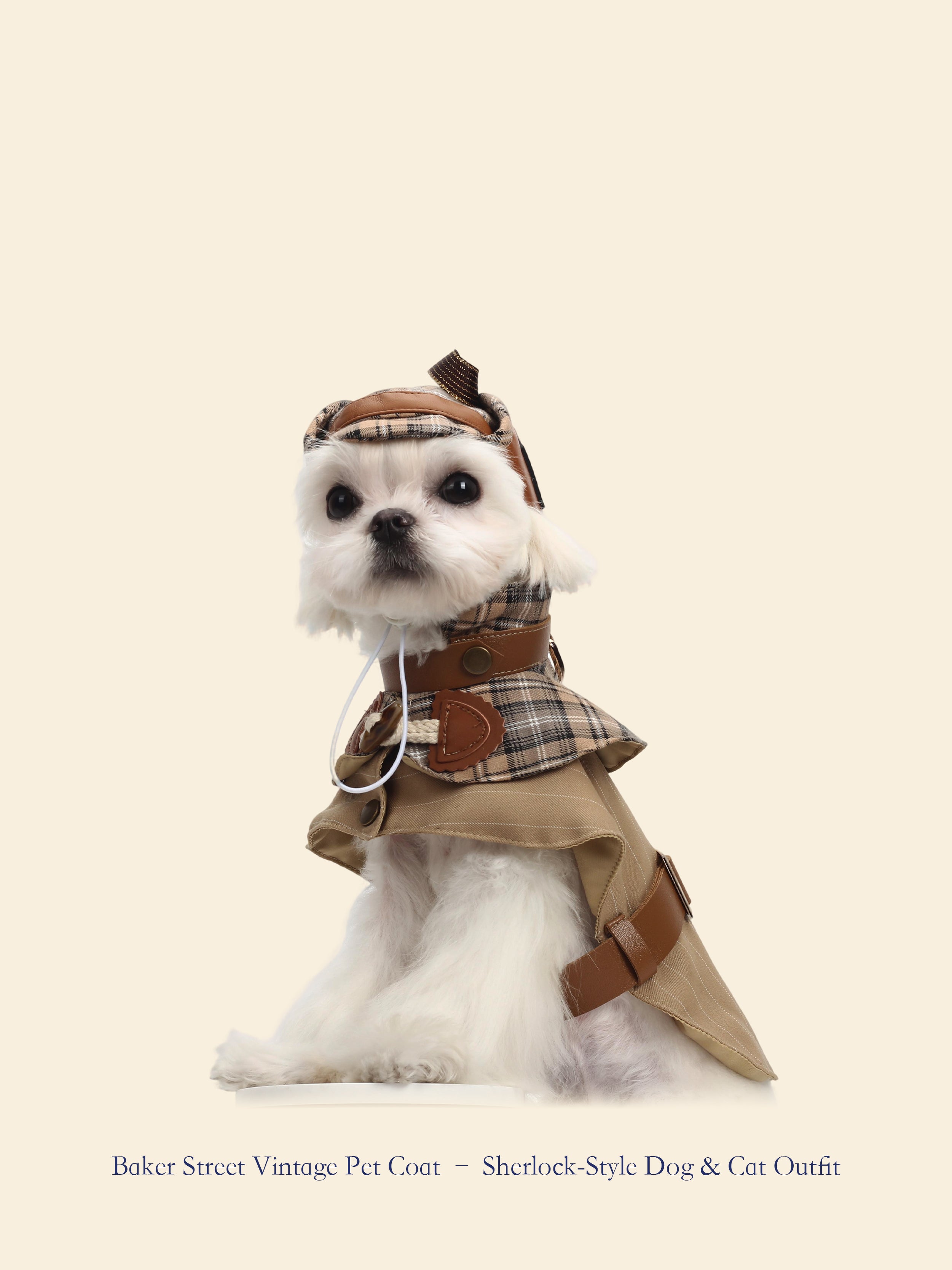 Baker Street Detective-Style Pet Trench Coat