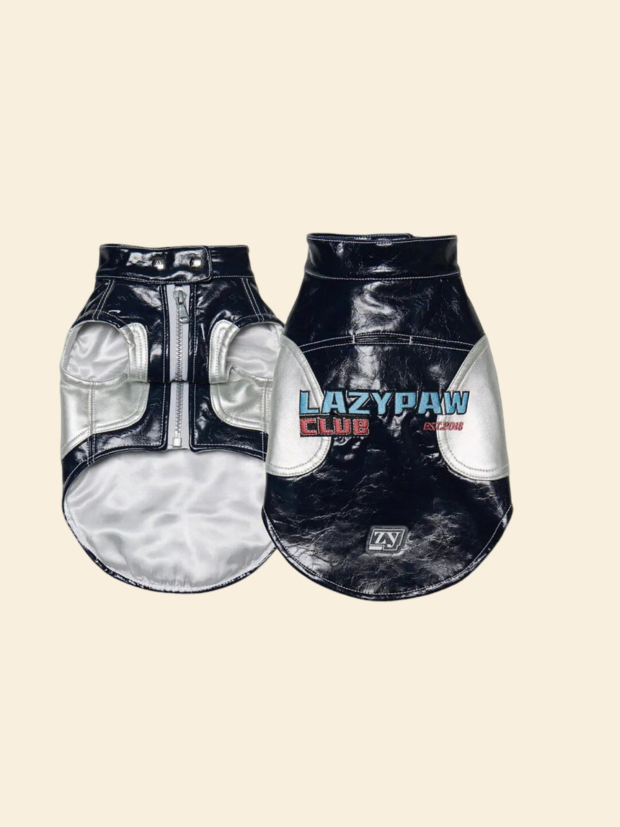 Racing-Style Embroidered Faux-Leather Pet Vest