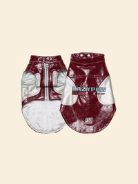 Racing-Style Embroidered Faux-Leather Pet Vest