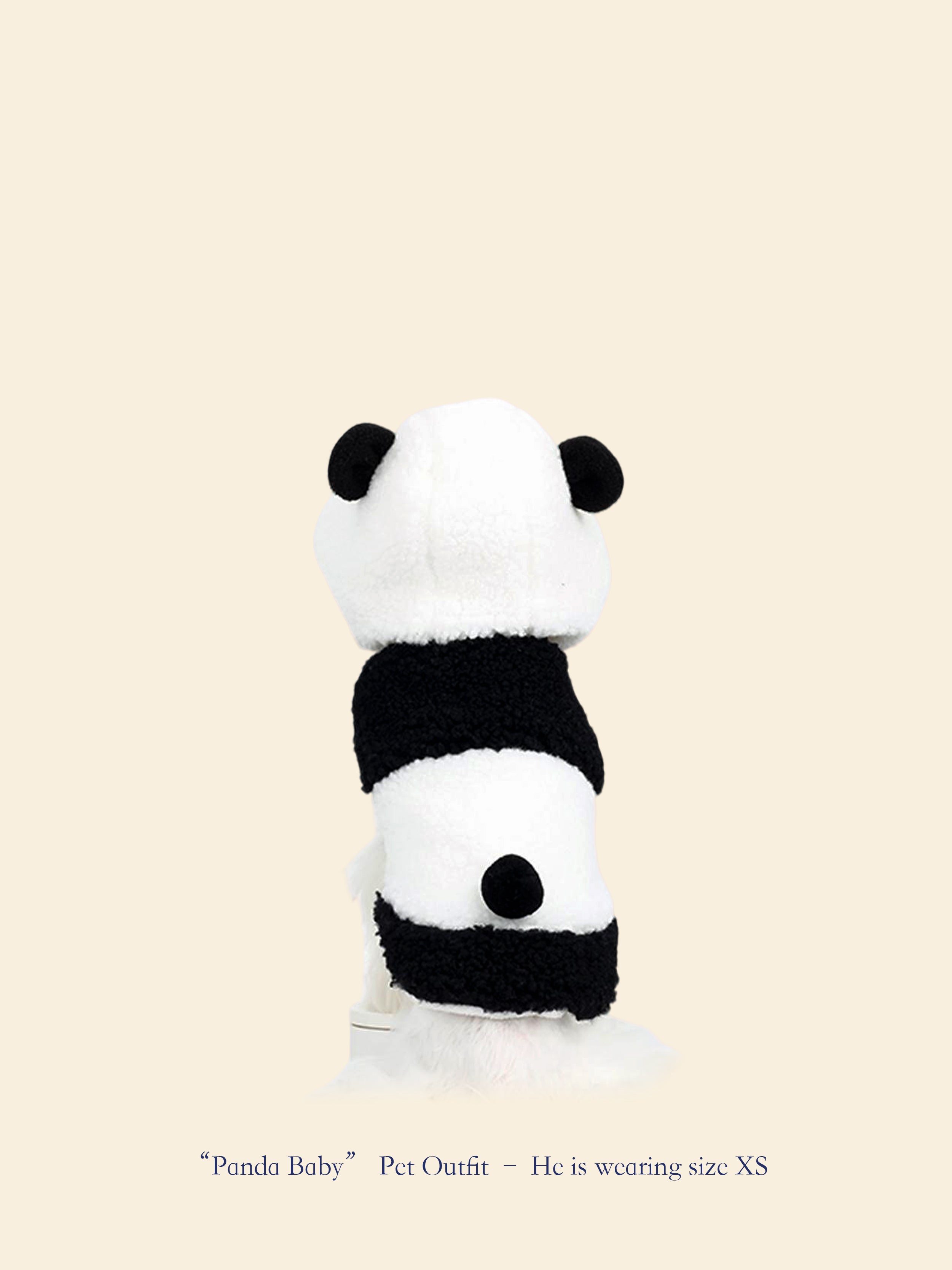 Panda-Style Woolen Pet Trench Coat