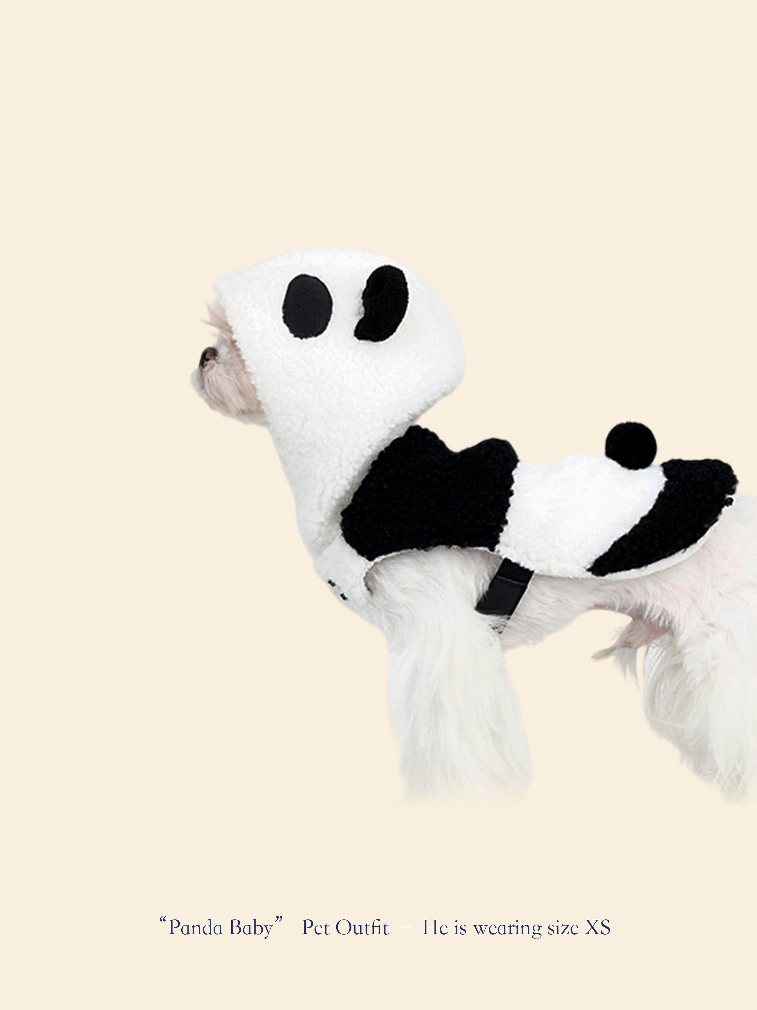 Panda-Style Woolen Pet Trench Coat