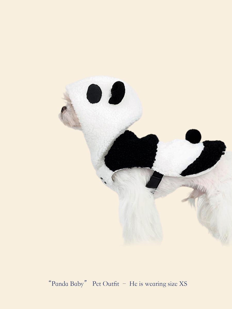 Panda-Style Woolen Pet Trench Coat