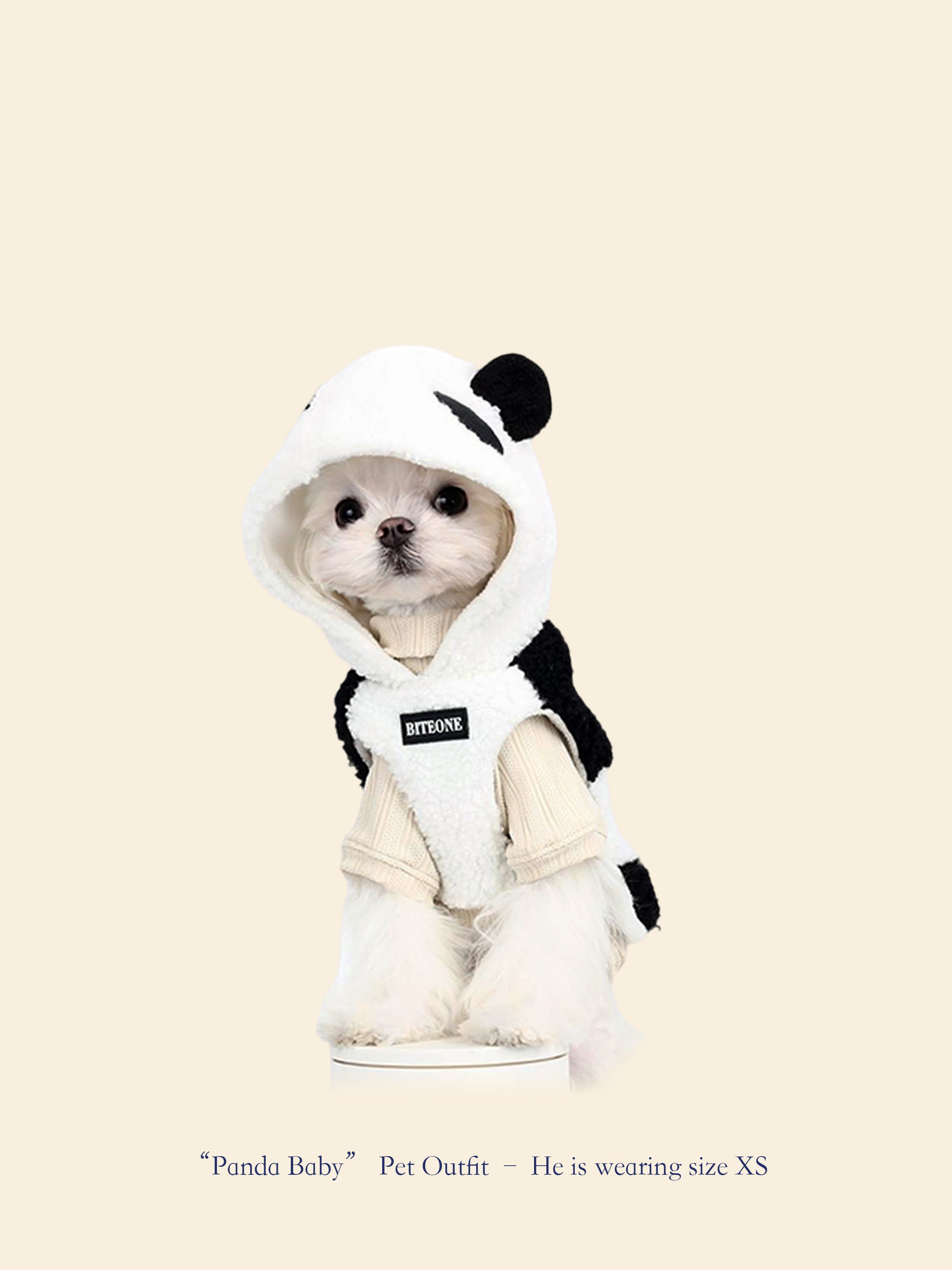 Panda-Style Woolen Pet Trench Coat