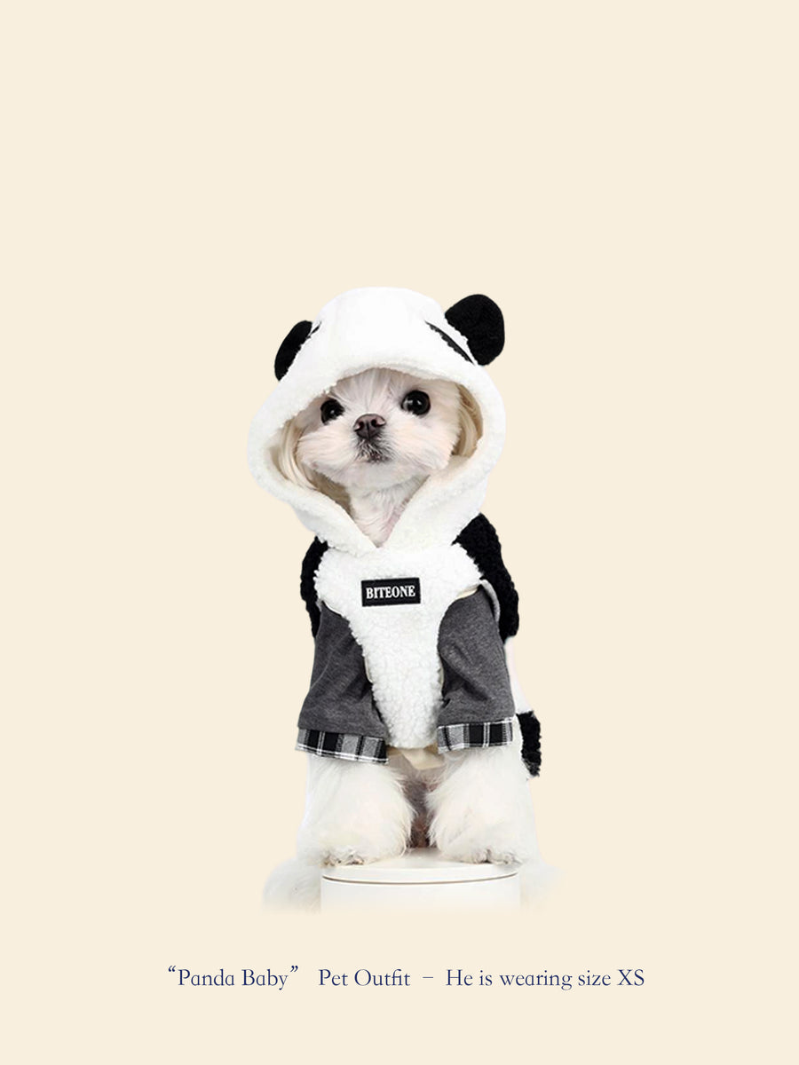 Panda-Style Woolen Pet Trench Coat
