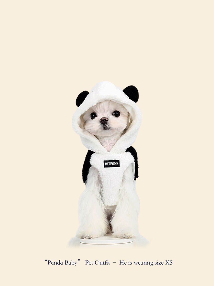Panda-Style Woolen Pet Trench Coat