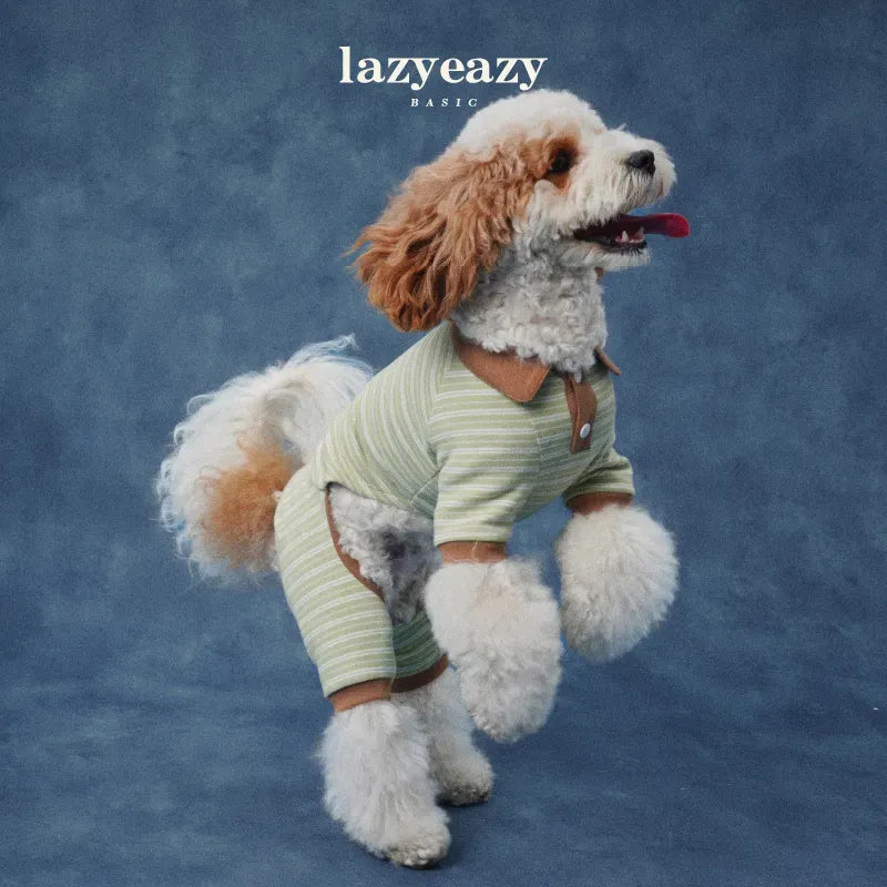 Thermal Velvet Polo Four-Leg Pet Jumpsuit